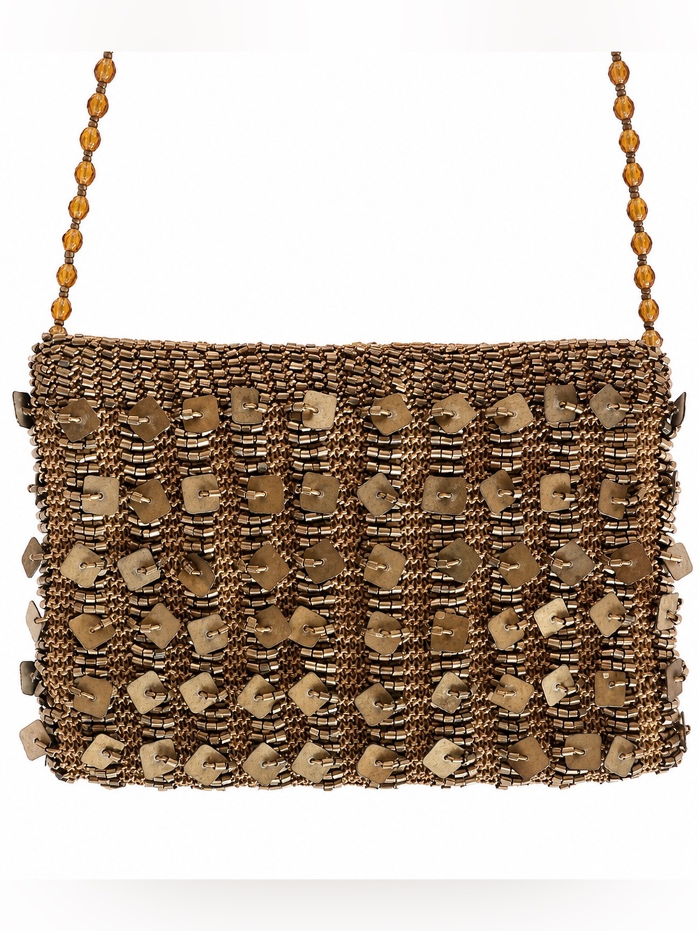 Moyna Gold Hand Beaded Evening Mini Bag